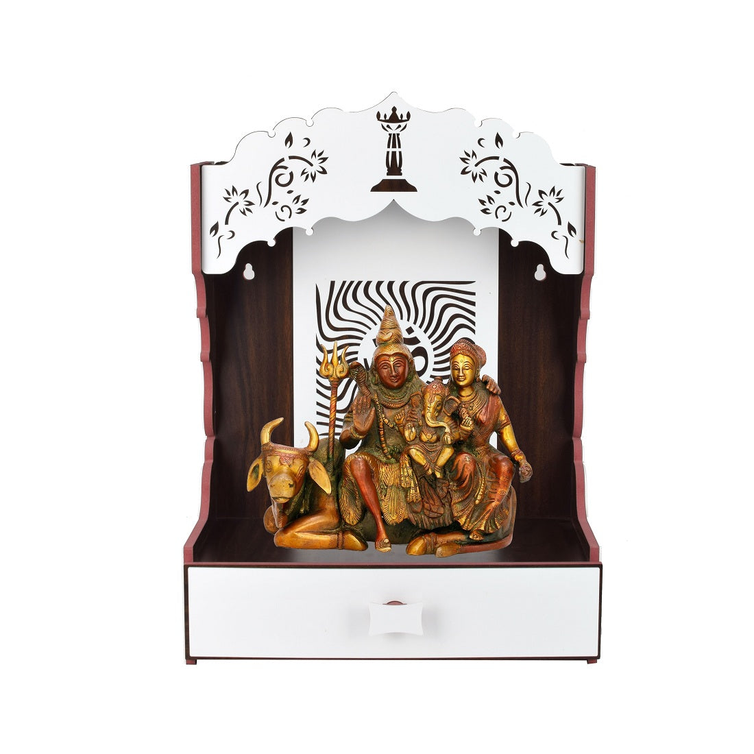 Wooden Om Acrylic Design LED Temple (18Cm x 13cm x 7Cm)