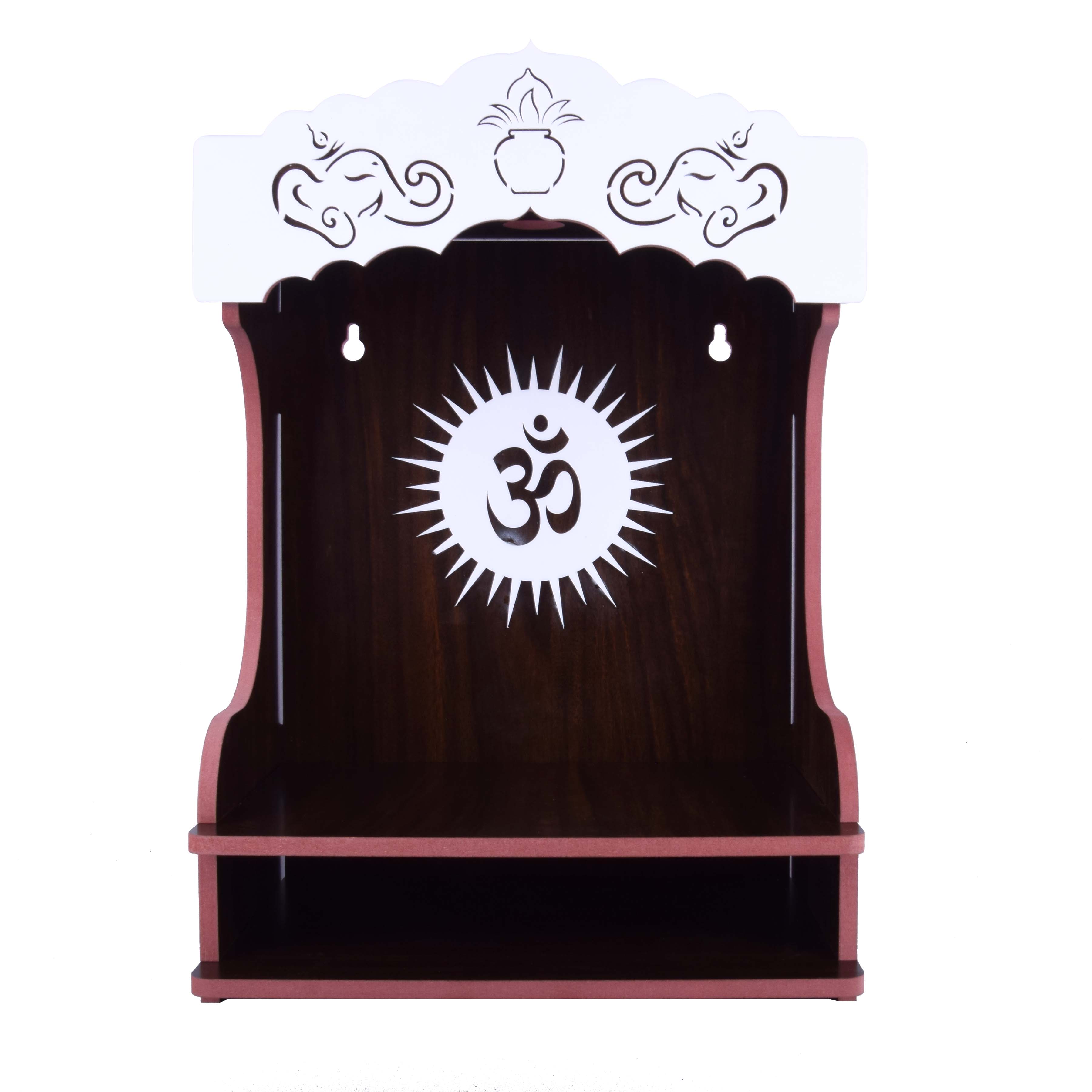 Wooden Brown Beautiful Acrylic Design Om Temple  H x W x L ( 40 cm x 29 Cm x 19 Cm )