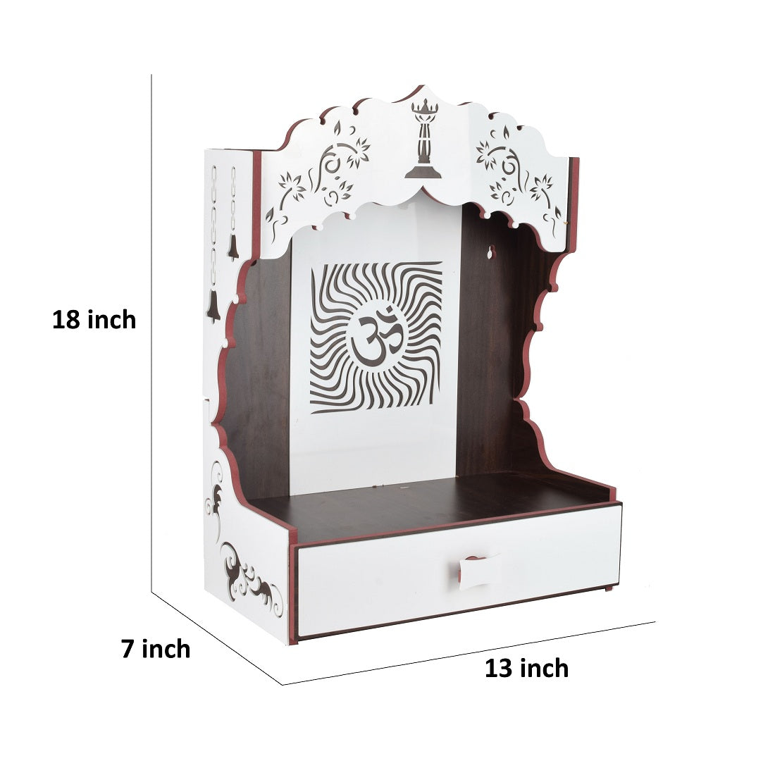 Wooden Om Acrylic Design LED Temple (18Cm x 13cm x 7Cm)