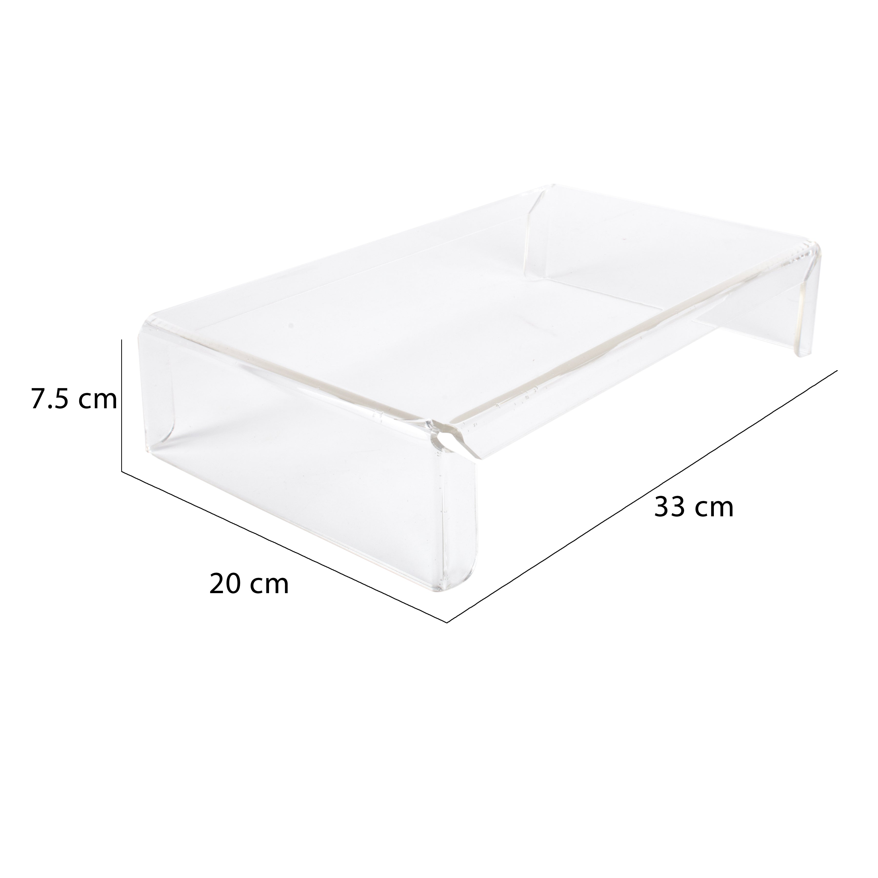 Clear Acrylic Transparent Monitor Stand (7.5cm x 33cm x 20cm)