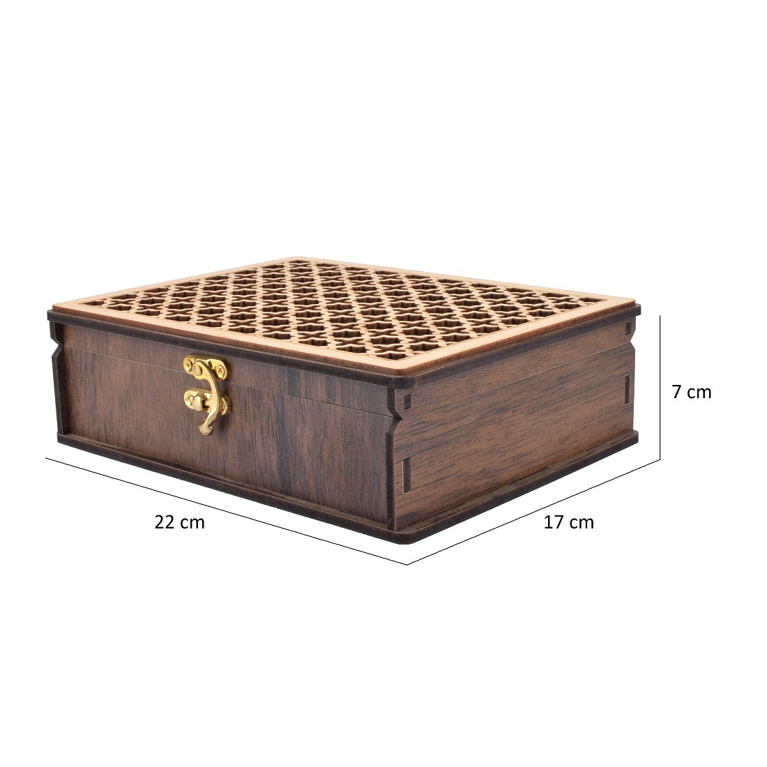 Wooden Beautiful Designer Multipurpose box ( 7 Cm x 22 Cm x 17 Cm )