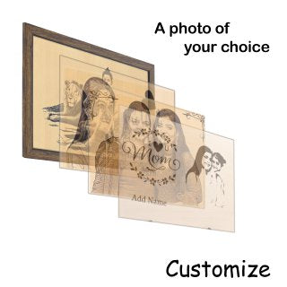 Wooden Ghanshyam Maharaj Engraving Photo Frame ( Customized & Corporate Gift Product )35cm x 51cm