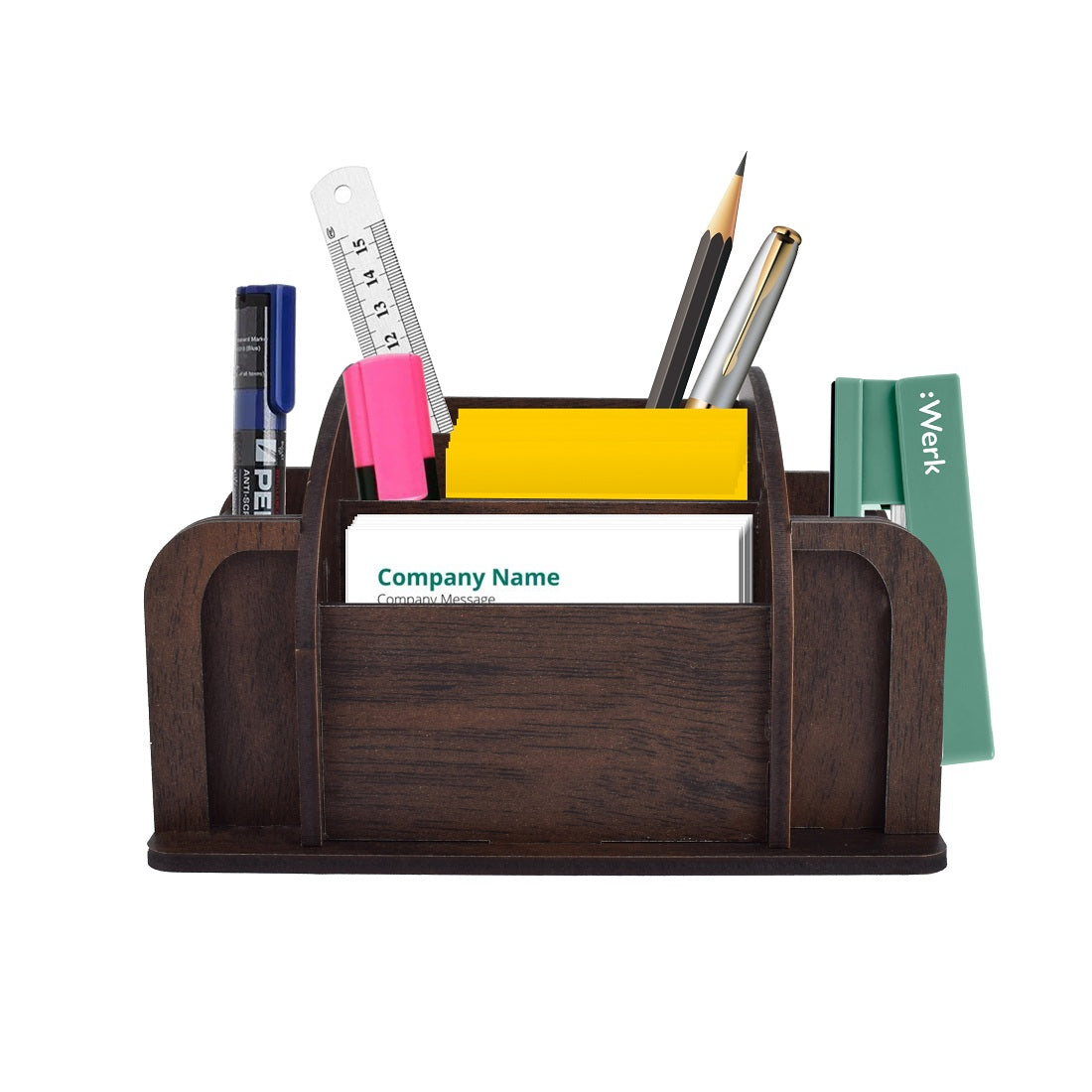 Wooden brown Color Multiuse Desk Organizers Pen stand and Card Holder