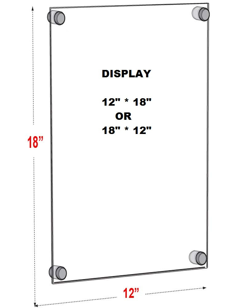 Acrylic Sandwich Sheet -(12INCH  x 18 INCH) ( Stud Included )