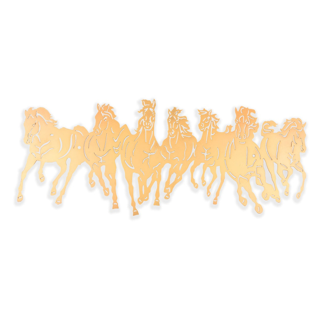 Metal Golden Color 7 Horse Wall Art (26cm x 60cm)