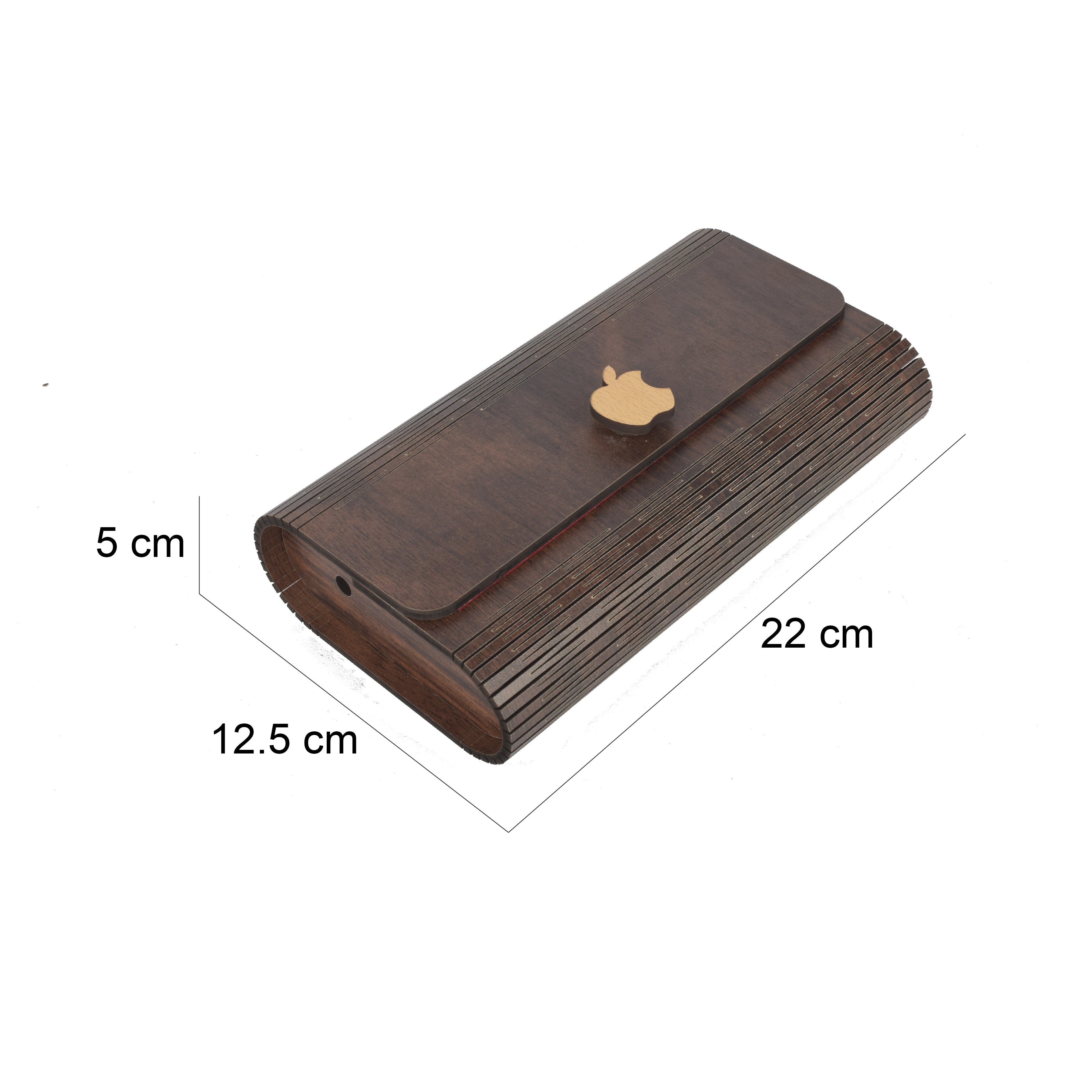 Women's Round Shape Decorative Lesser Cutting Wooden Purse