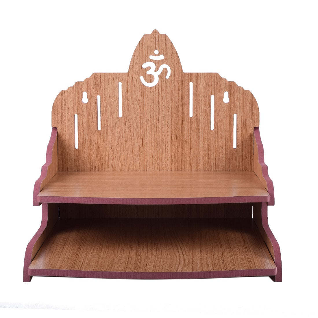 Home Wall Mounted Home Temple with Double Shelf for Storage and God Idols Decoration for Living Room