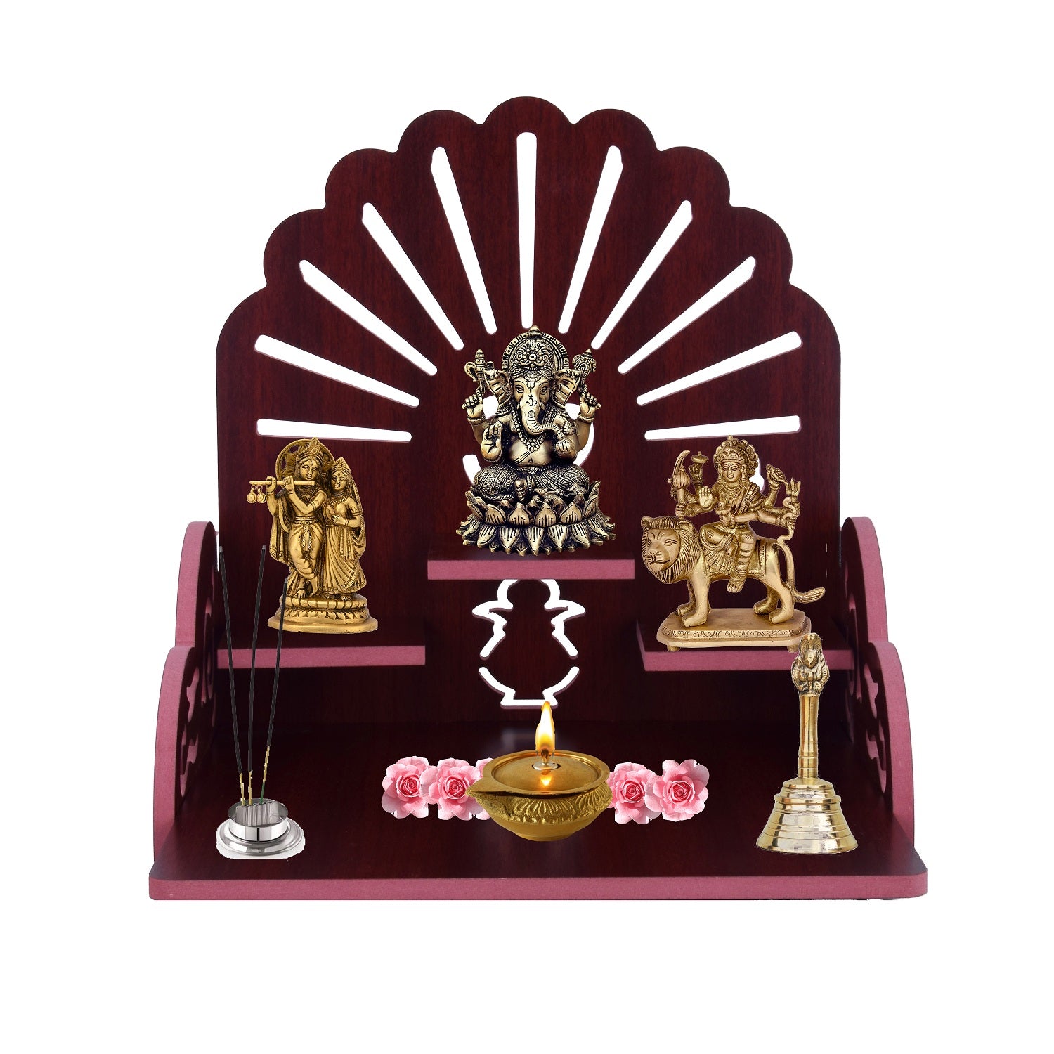 Home Decor Beautiful Wooden Temple, Wall Hanging and Table Top Home Temple