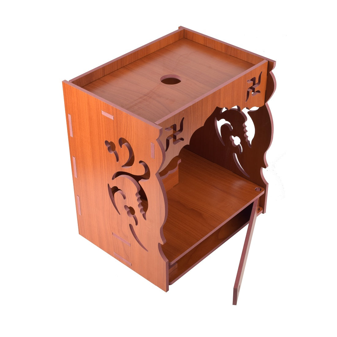 Beautiful Wooden Pooja Stand For Home, Temple For Home And Office/ Puja Mandir For Home And Office Wall With Led Light