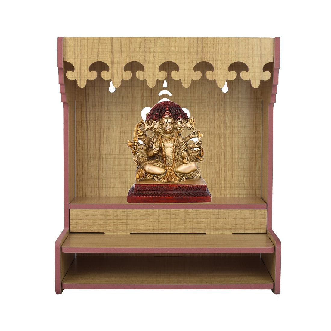 Beautiful Wooden Pooja Stand For Home, Temple For Home And Office/ Puja Mandir For Home And Office Wall With Led Light