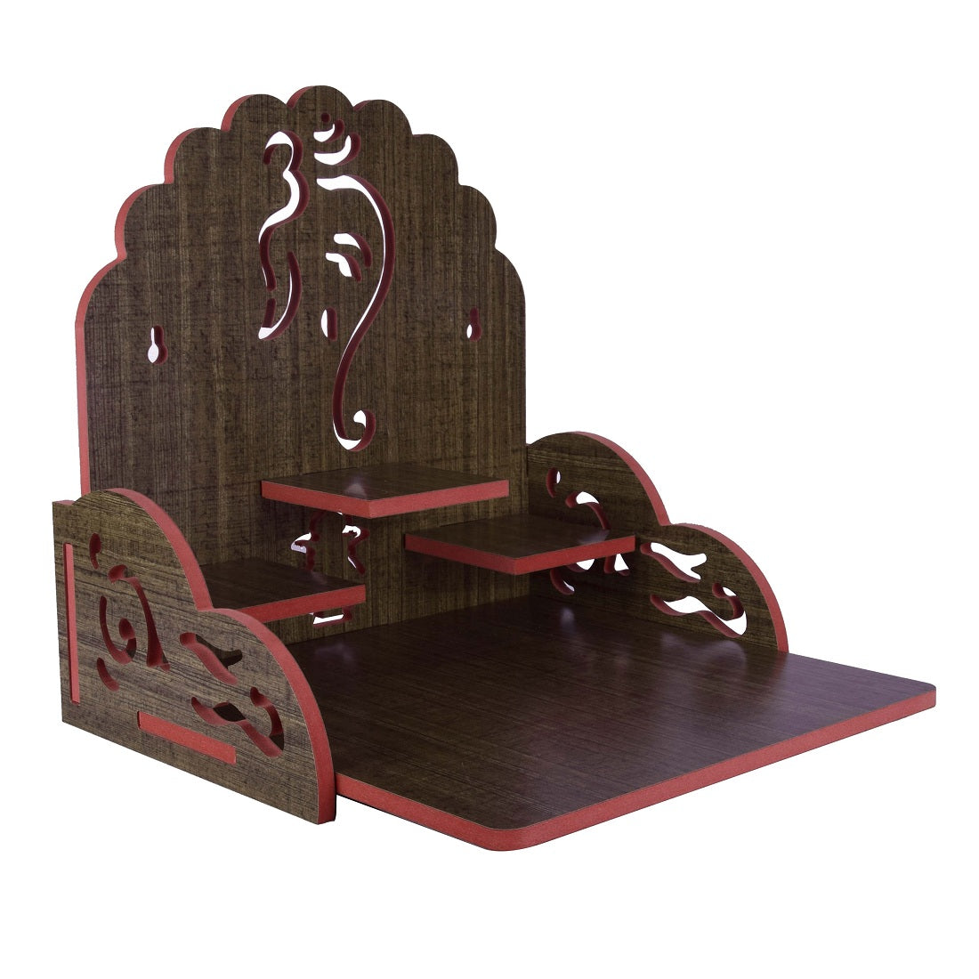 Wooden Small Temple For Pooja Room (28cm x 28cm x 26cm)