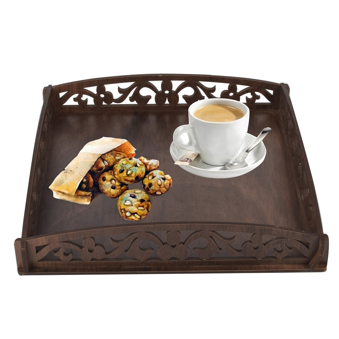 Wooden Serving Tray Rosewood,Wooden Tray and Platters,Rustic Nesting Trays