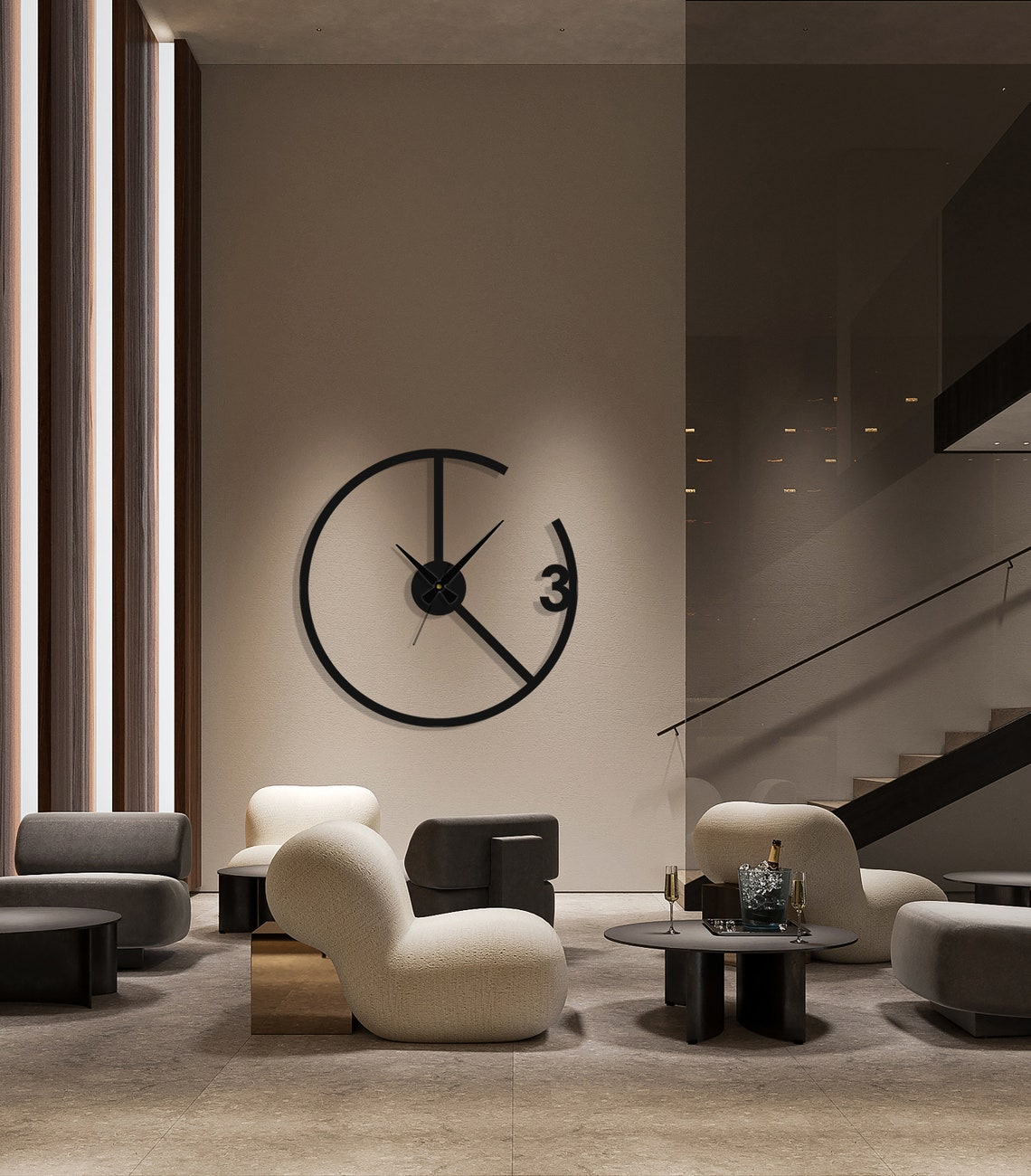 Handicraft Metal Wall Clock for Living Room