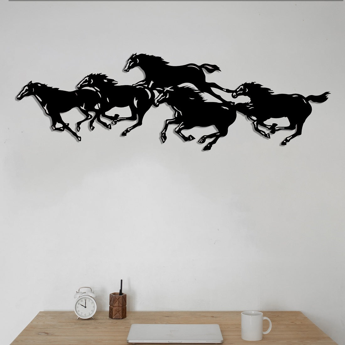 Metal Seven Running Horse Wall Art Decor for Living Room Antique Wall Mounted