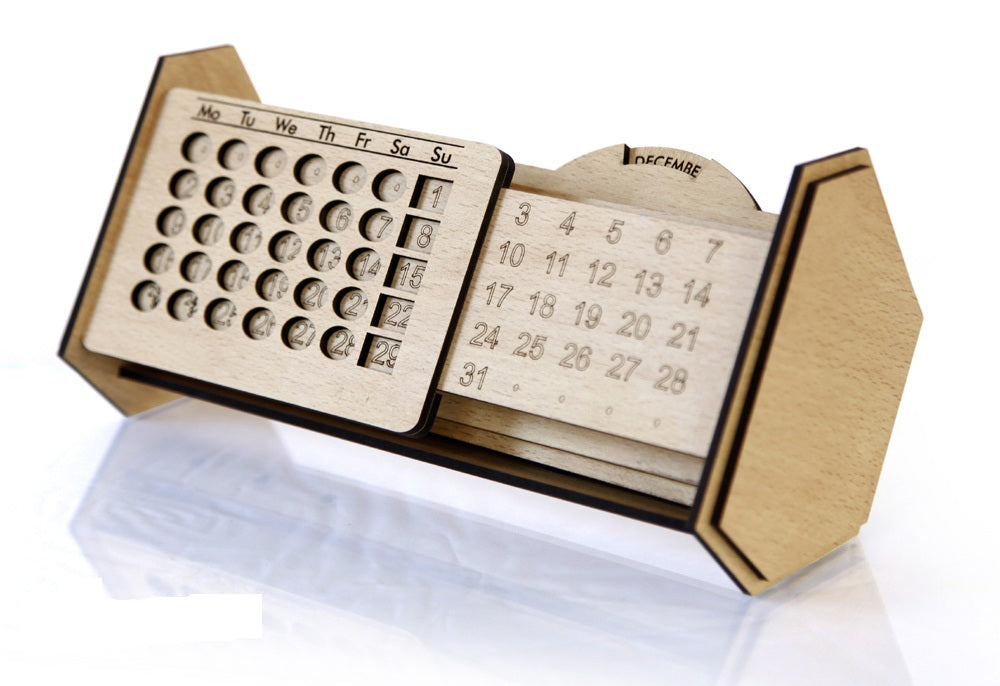 Wooden Calendar Stand for Office Table, Office Calendar All Year (Life Time Use), Office Gift Items, Corporate Gifts for Employees