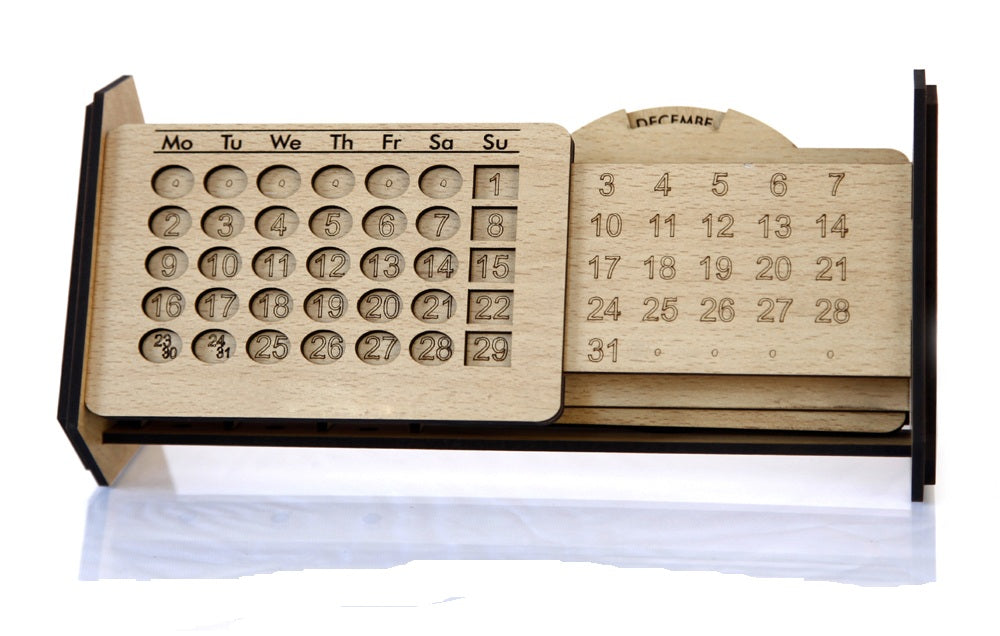 Wooden Calendar Stand for Office Table, Office Calendar All Year (Life Time Use), Office Gift Items, Corporate Gifts for Employees