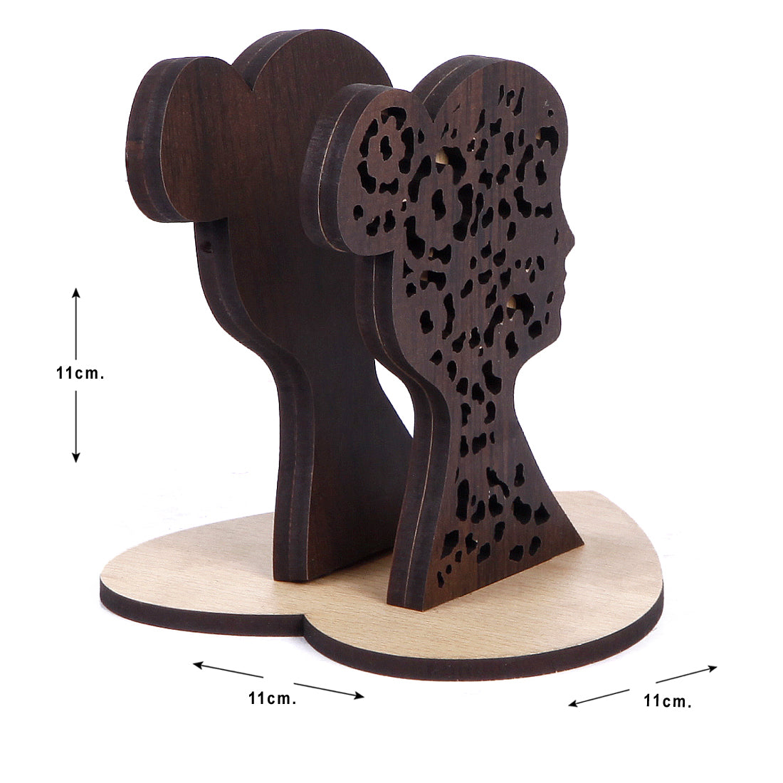 Decorative and Attractive Wooden Tissue Holder Stand for Home, Kitchen Dining Table, Restaurant and Cafeteria with Steel Rivets