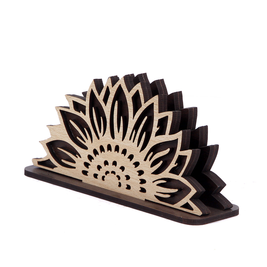 Decorative and Attractive Wooden Tissue Holder Stand for Home, Kitchen Dining Table, Restaurant and Cafeteria with Steel Rivets