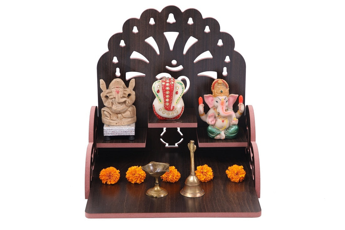 wooden Handmade Beautiful Wooden Temple Wall Hanging and Table Top Home Temple