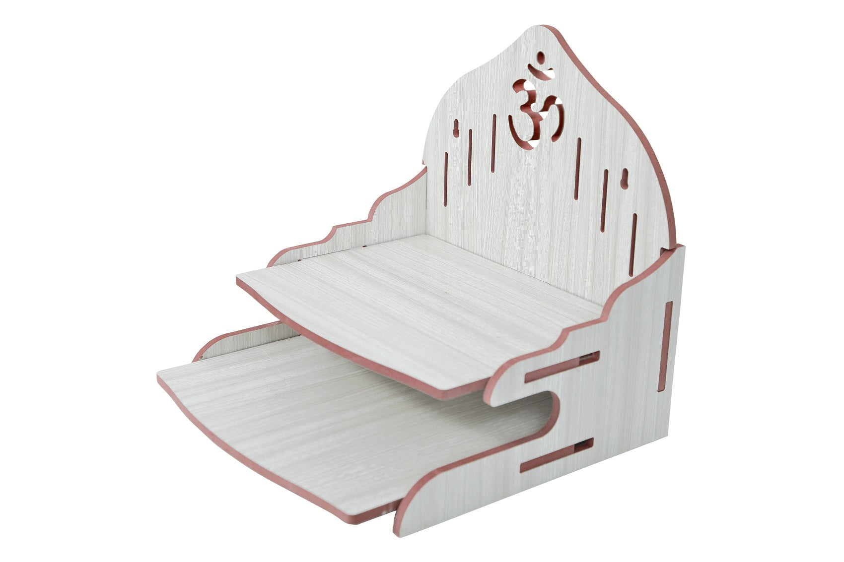 Wooden White Color Designer Small Temple For Home and Office