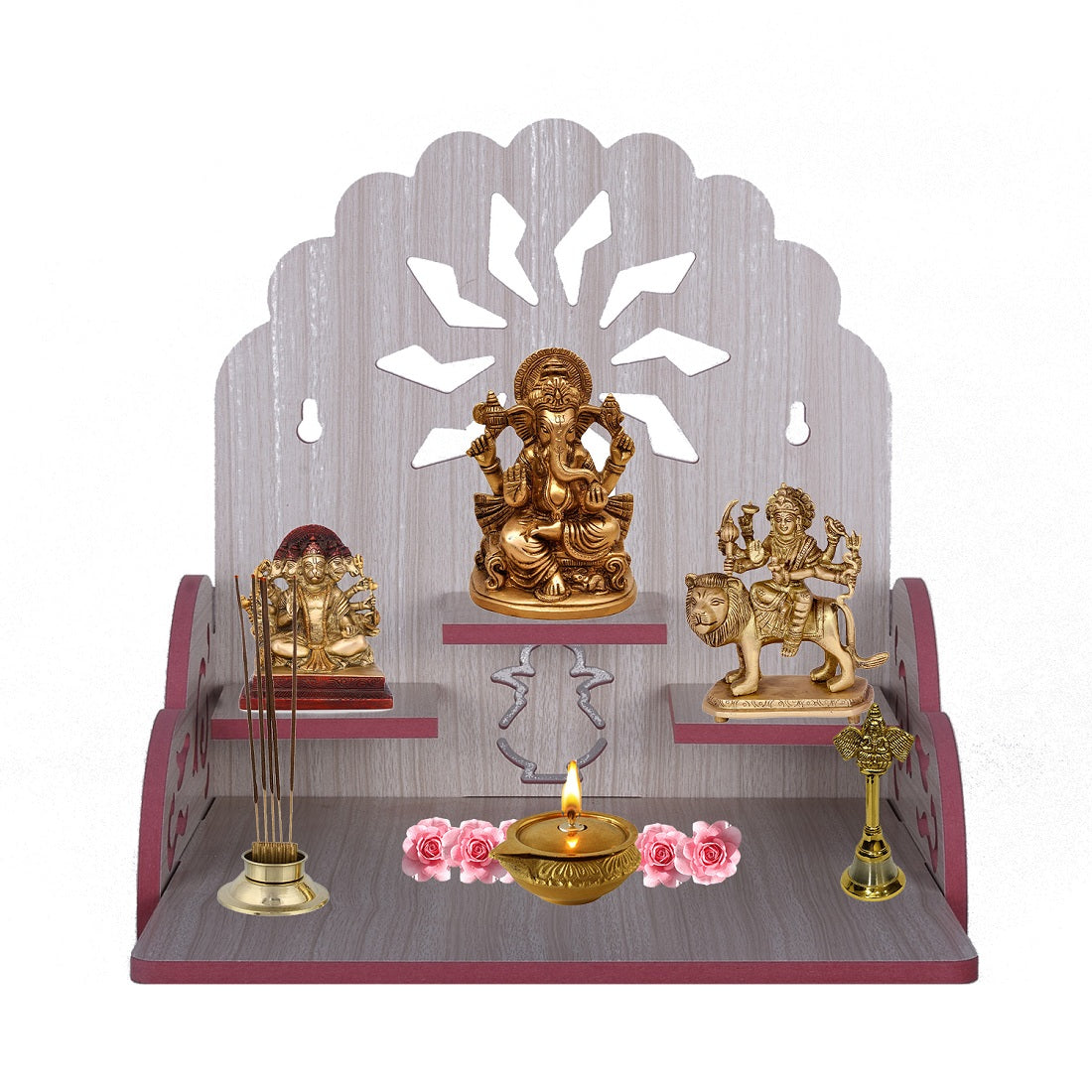 Home Decor Beautiful Wooden Temple, Wall Hanging and Table Top Home Temple